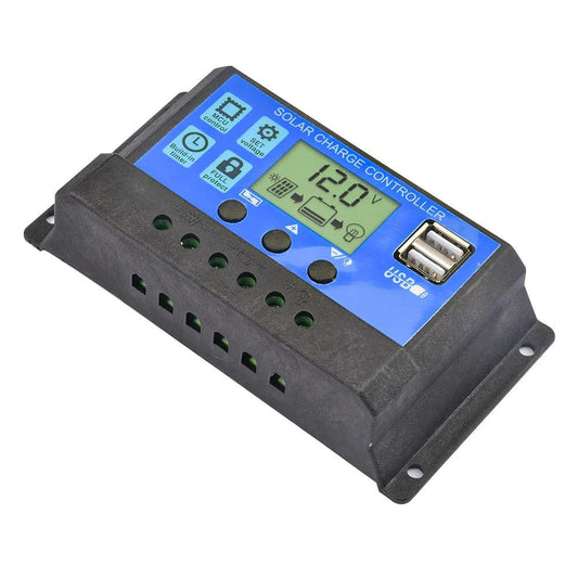 30A 20A 10A Solar Panel Controller 12V/24V Battery Charge Regulator 2USB 10A~100A Photovoltaic Cell Panel Charger Regulator Solar Regulator