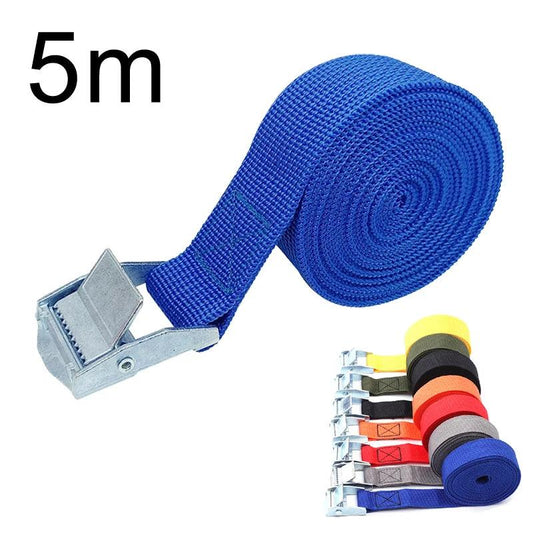 5M Cargo Straps With Buckle Tie-Down Belt for Motorcycle Car Bicycle Metal Tow Rope Strong Ratchet Fixing Belt for Luggage Bag