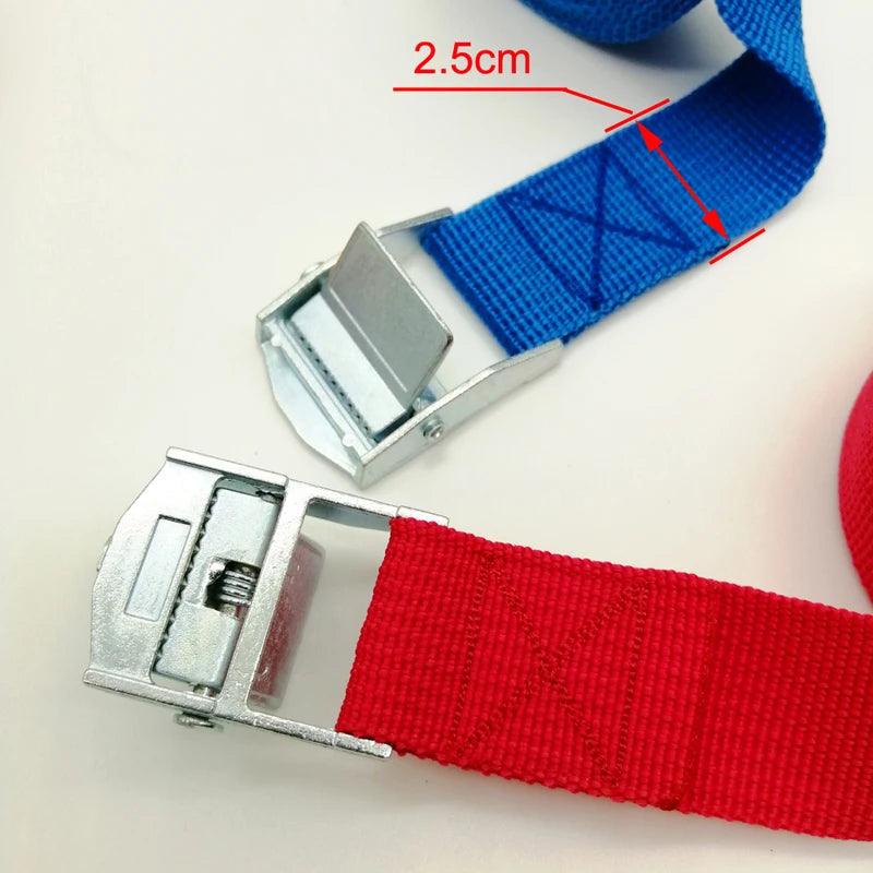 5M Cargo Straps With Buckle Tie-Down Belt for Motorcycle Car Bicycle Metal Tow Rope Strong Ratchet Fixing Belt for Luggage Bag