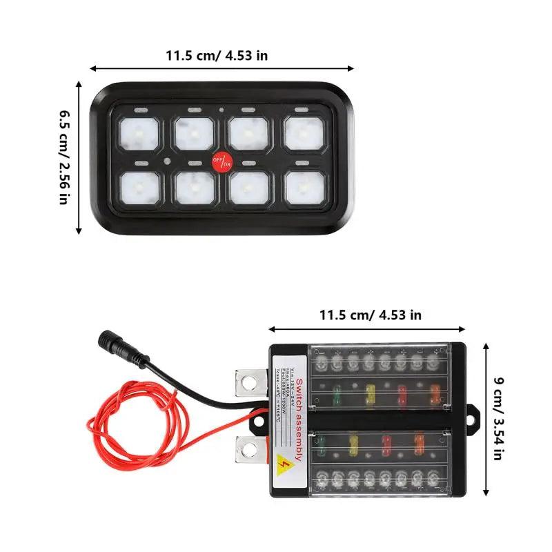 8 Gang On-Off Switch Panel LED Backlight Universal Power System Electronic Relay System Controller for SUV CAMPER RV MARINE