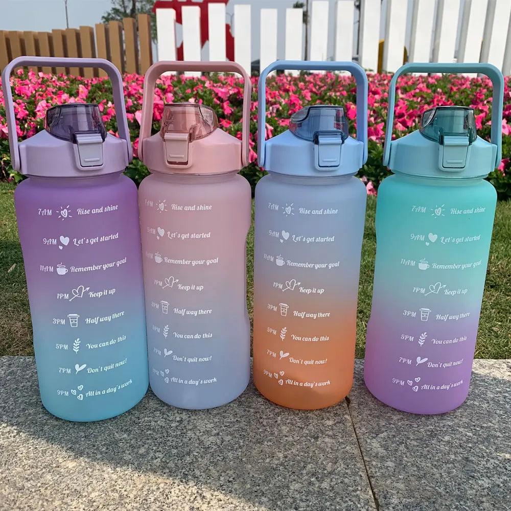 Water Bottle Motivational Drinking Bottle Sports Water Bottle With Time Marker Portable Reusable Plastic Cups Outdoor Travel Gym