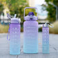 Water Bottle Motivational Drinking Bottle Sports Water Bottle With Time Marker Portable Reusable Plastic Cups Outdoor Travel Gym