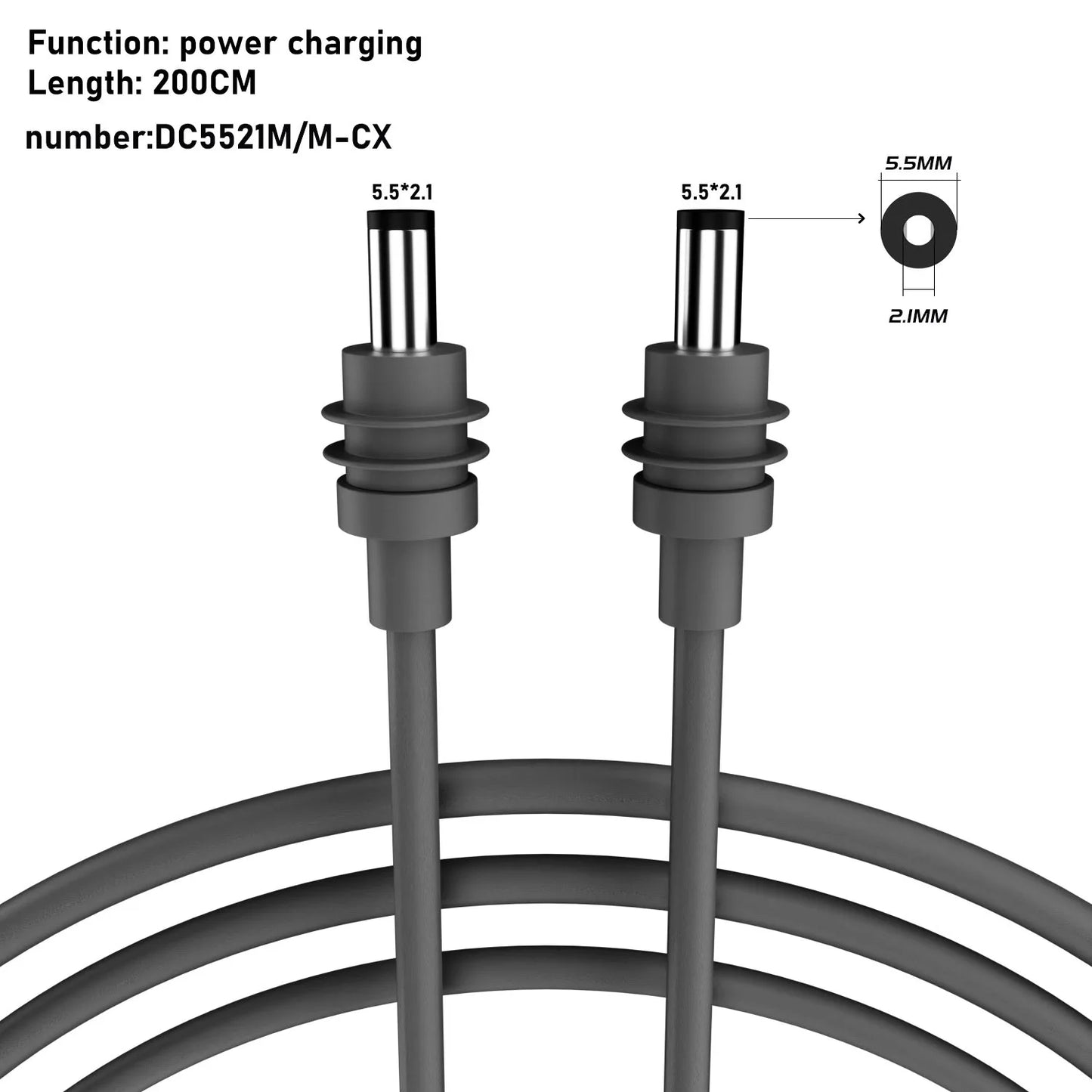 For Starlink Mini Cable 2M(6.6ft) Starlink Mini DC Power Type-C Input Replacement cable Waterproof Outerdoor Barrel Jack Chargin