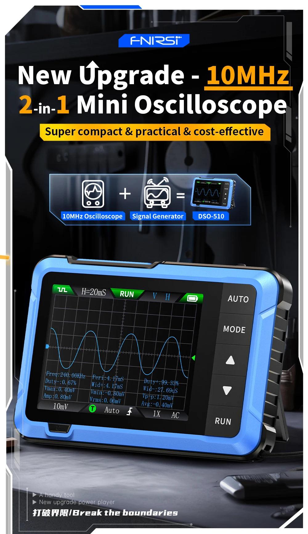 Mini Handheld Digital 2 In 1 Oscilloscope DSO510 DSO153 DSO153