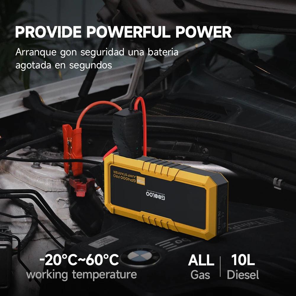 4000A Start Power Bank 26800mAh Jump Starter Car Booster External Battery 12V Starting Device for Petrol Diesel Powerbank