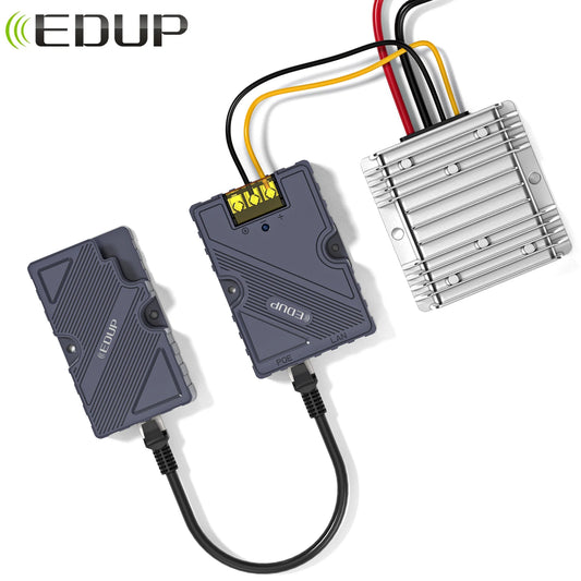 EDUP 150W Starlink GigE PoE Injector DC Step UP Converter 12V to 48V for StarLink Dish V2 Internet Kit to Router PC Outdoor RV