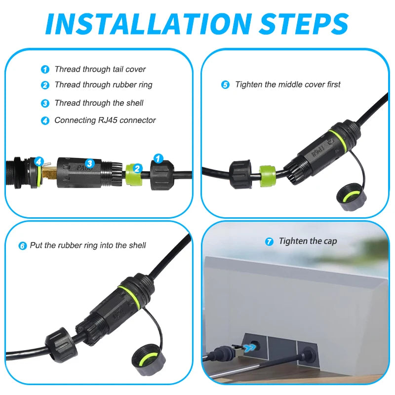 50/100cm Starlink Ethernet Adapter Gen 3 Mini Starlink Cable Extension to RJ45 Coupler Waterproof with Starlink Gen 3 Dish