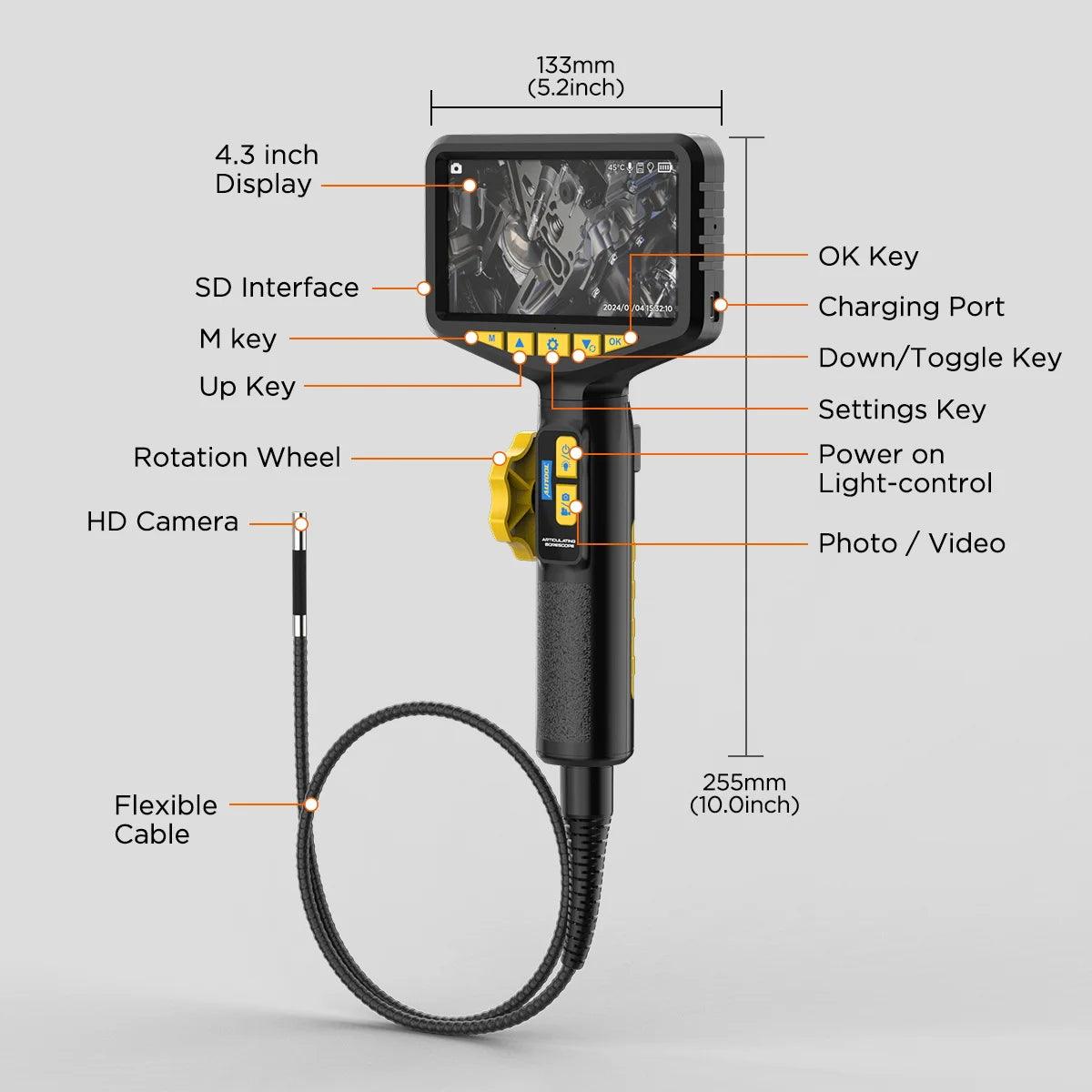 AUTOOL SVB305 720 HD Automotive Industrial Endoscope with Light  Autofocus Endoscope Inspection Camera Lens for IMG & Video