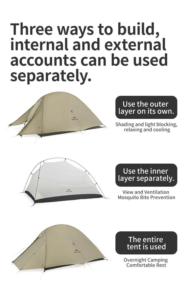 Naturehike Cloud up series tents Pro 2 Person 20D Nylon Waterproof Ultralight Camping Tent