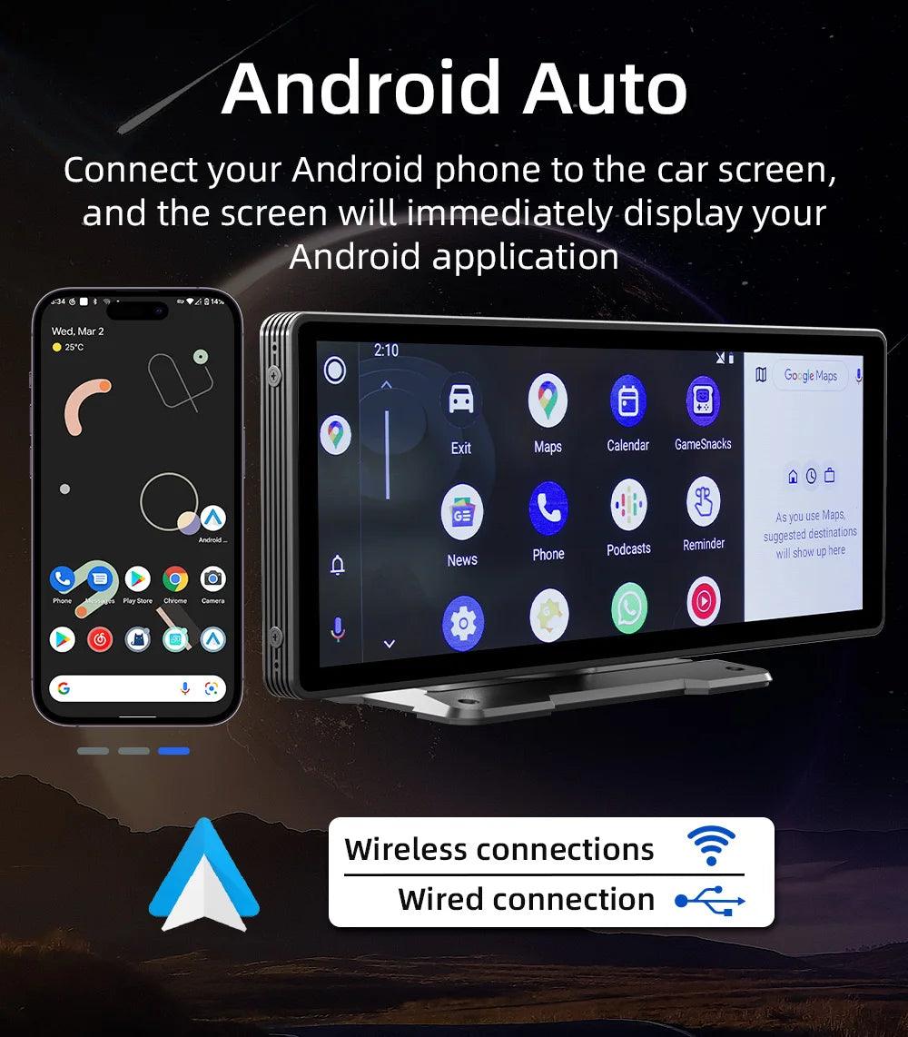 Wireless Rear View Camera System 10.26" Carplay Android Auto