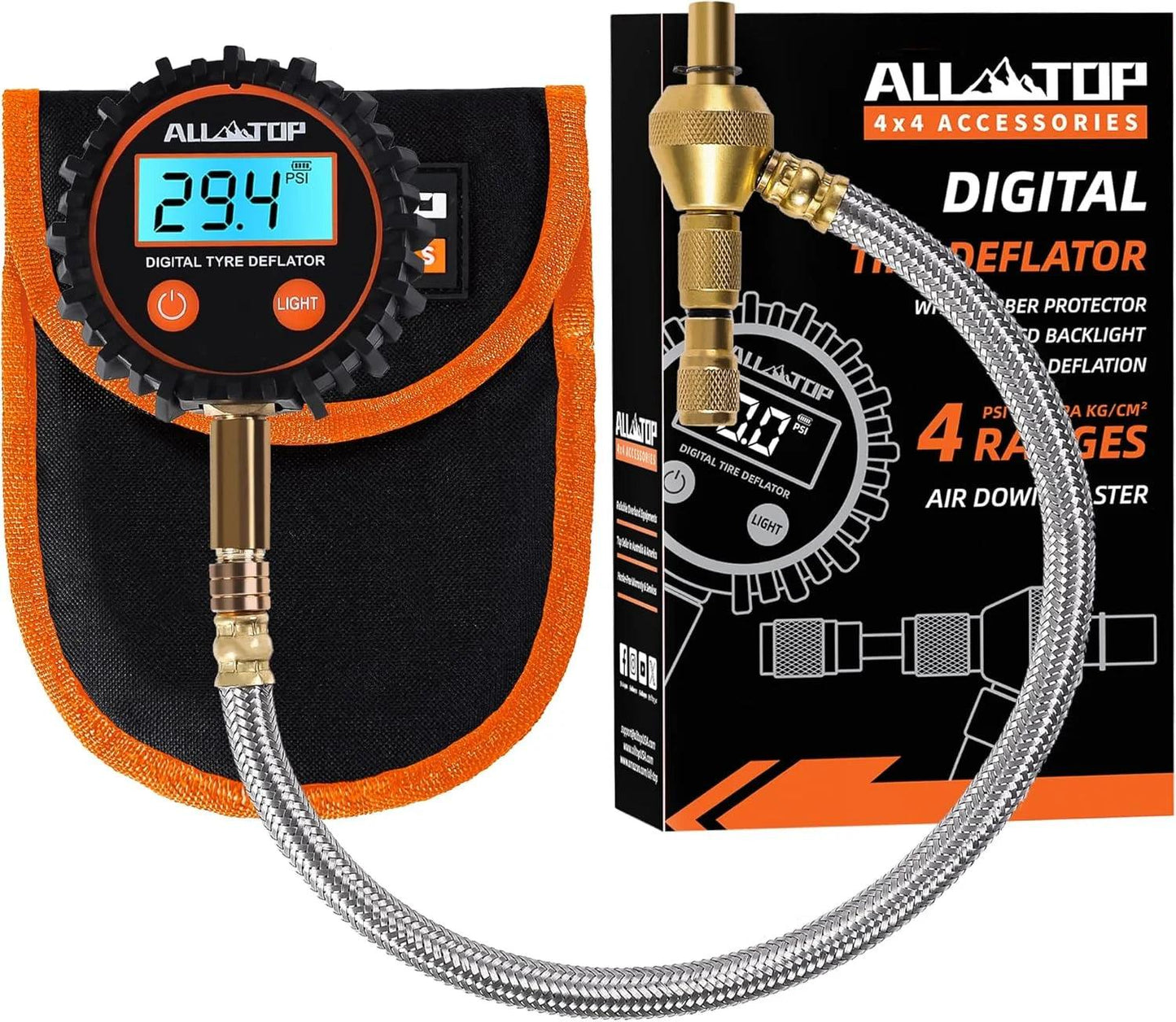 250PSI Digital Tire Pressure Inflator Gauge Aluminum Alloy LCD Tyre Pressure Meter