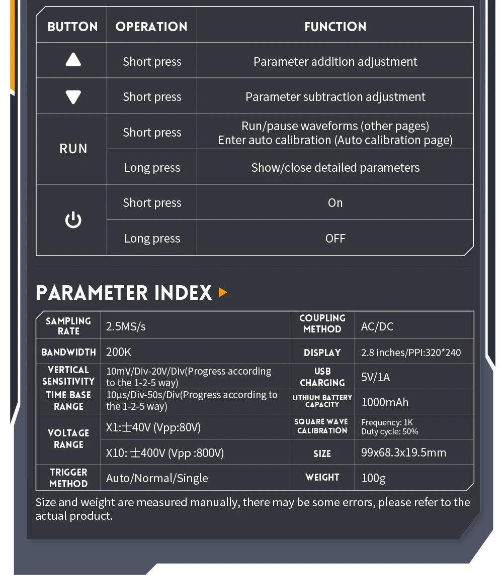 Mini Handheld Digital Oscilloscope DSO152