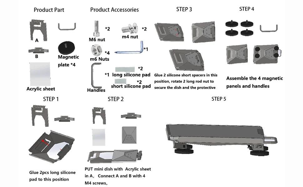 Starlink Mini Roof Mount, Starlink Mini Mounting Kit, Starlink Mini Magnetic Mount with a Protective Acrylic Shell