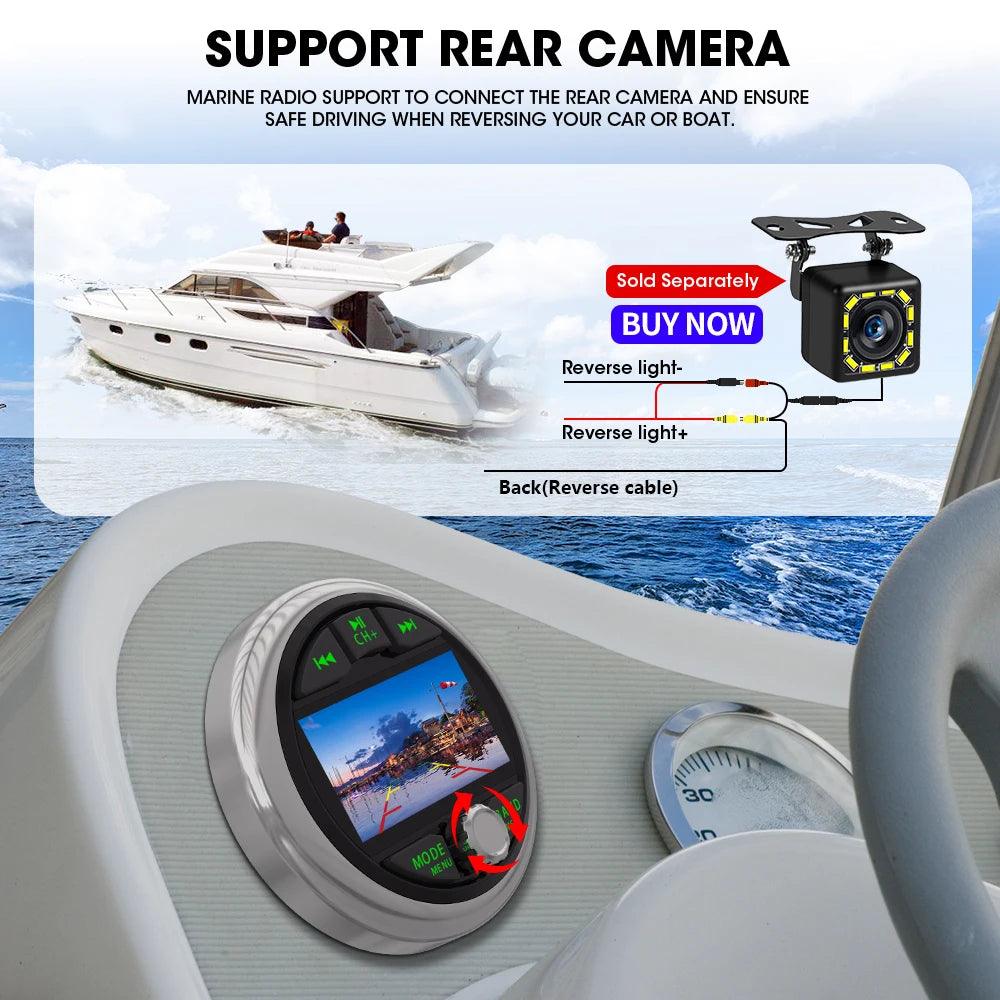 Boat Radio MP5 Marine Source Media Player AM FM RDS Receiver MP3 Stereo MP4 Video Play Bluetooth for ATV UTV SPA RZR