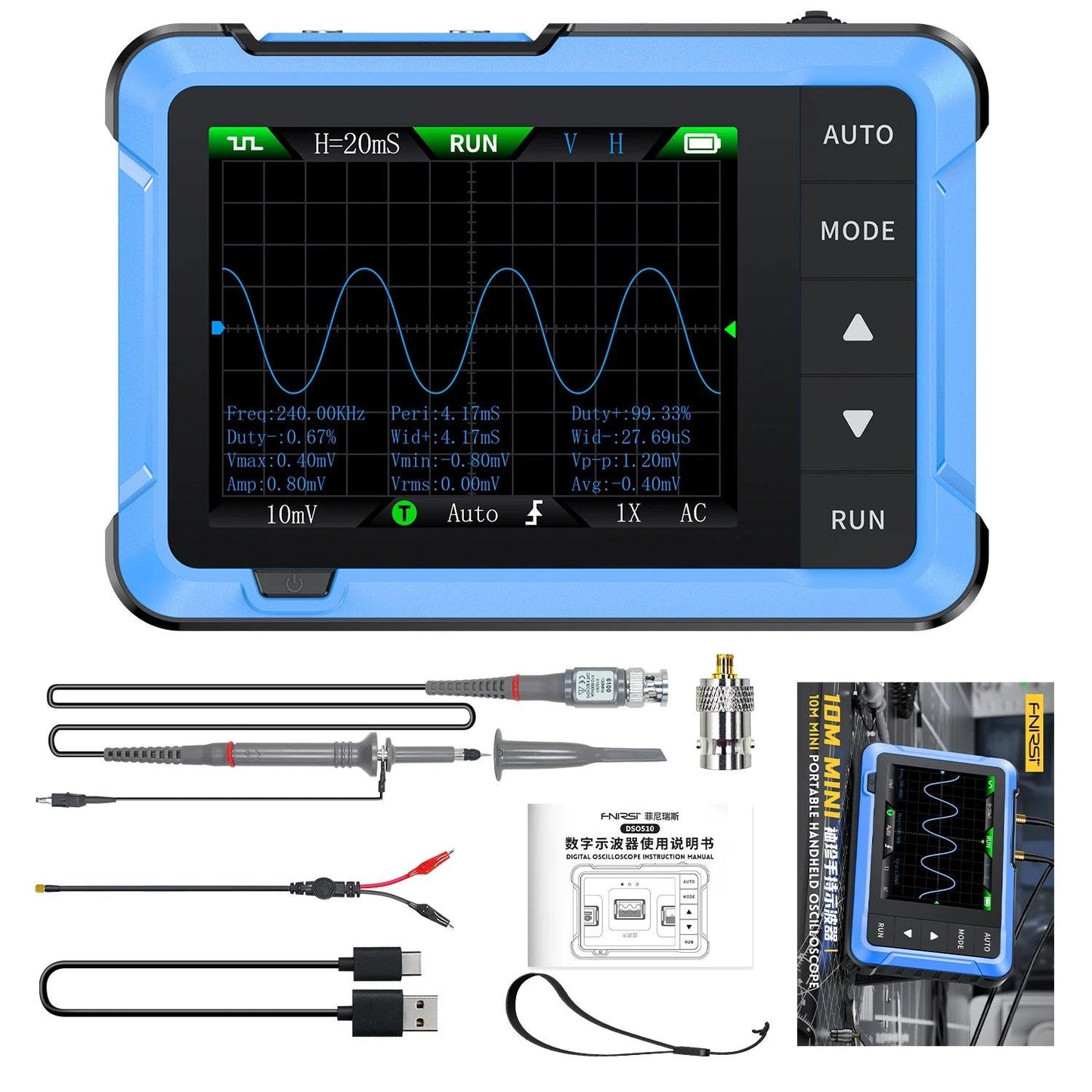 Mini Handheld Digital 2 In 1 Oscilloscope DSO510 DSO153 DSO153