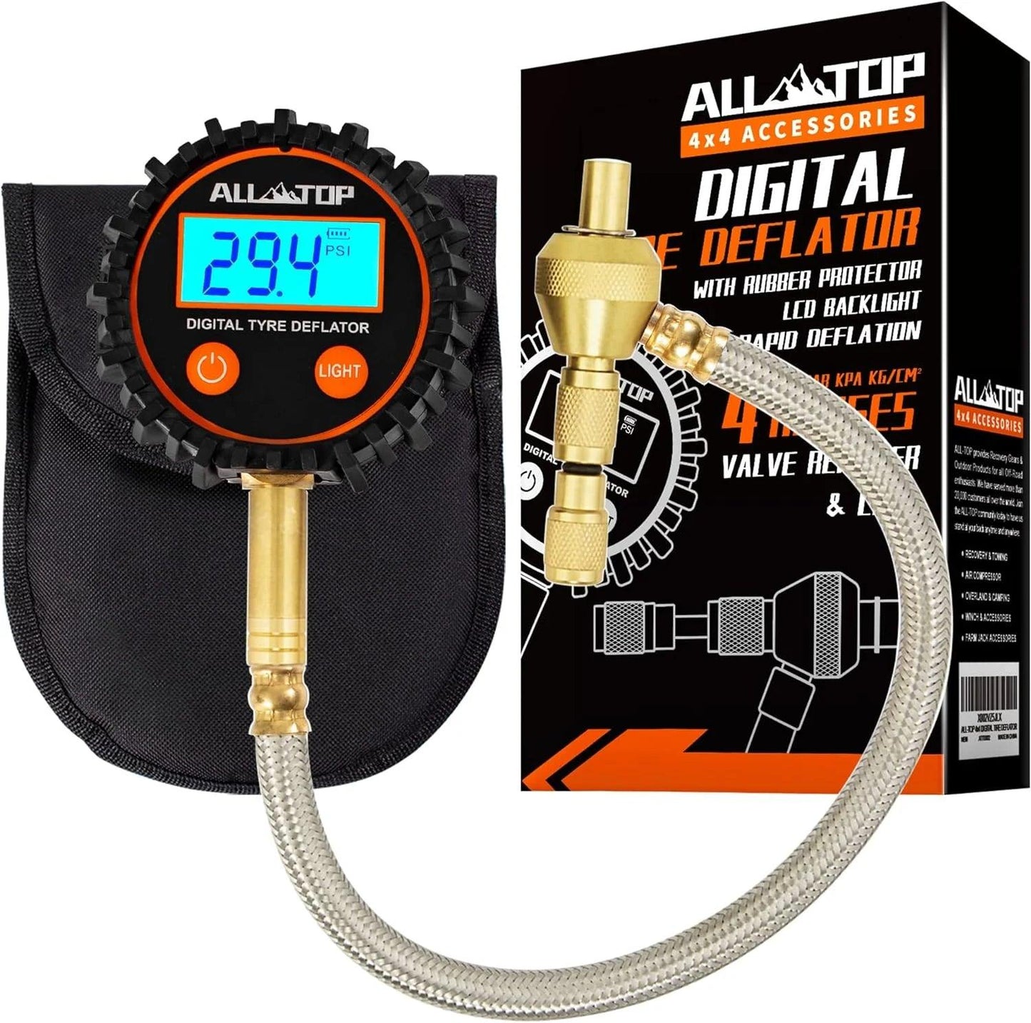 250PSI Digital Tire Pressure Inflator Gauge Aluminum Alloy LCD Tyre Pressure Meter