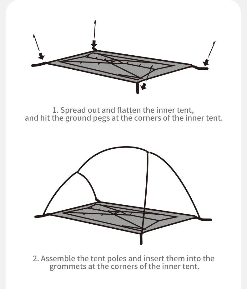 Naturehike Cloud up series tents Pro 2 Person 20D Nylon Waterproof Ultralight Camping Tent