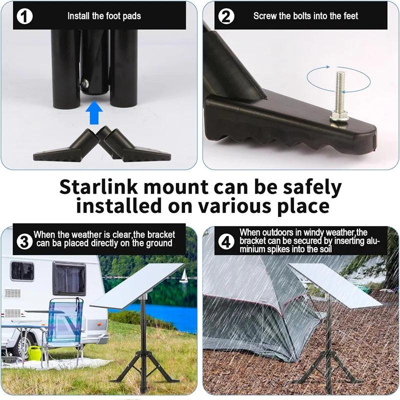 Portable Tripod Mount Tripod Adapter Outdoor Portable Mini Dish Mounting Kit For Starlink GEN3 For Camping And RV Travel