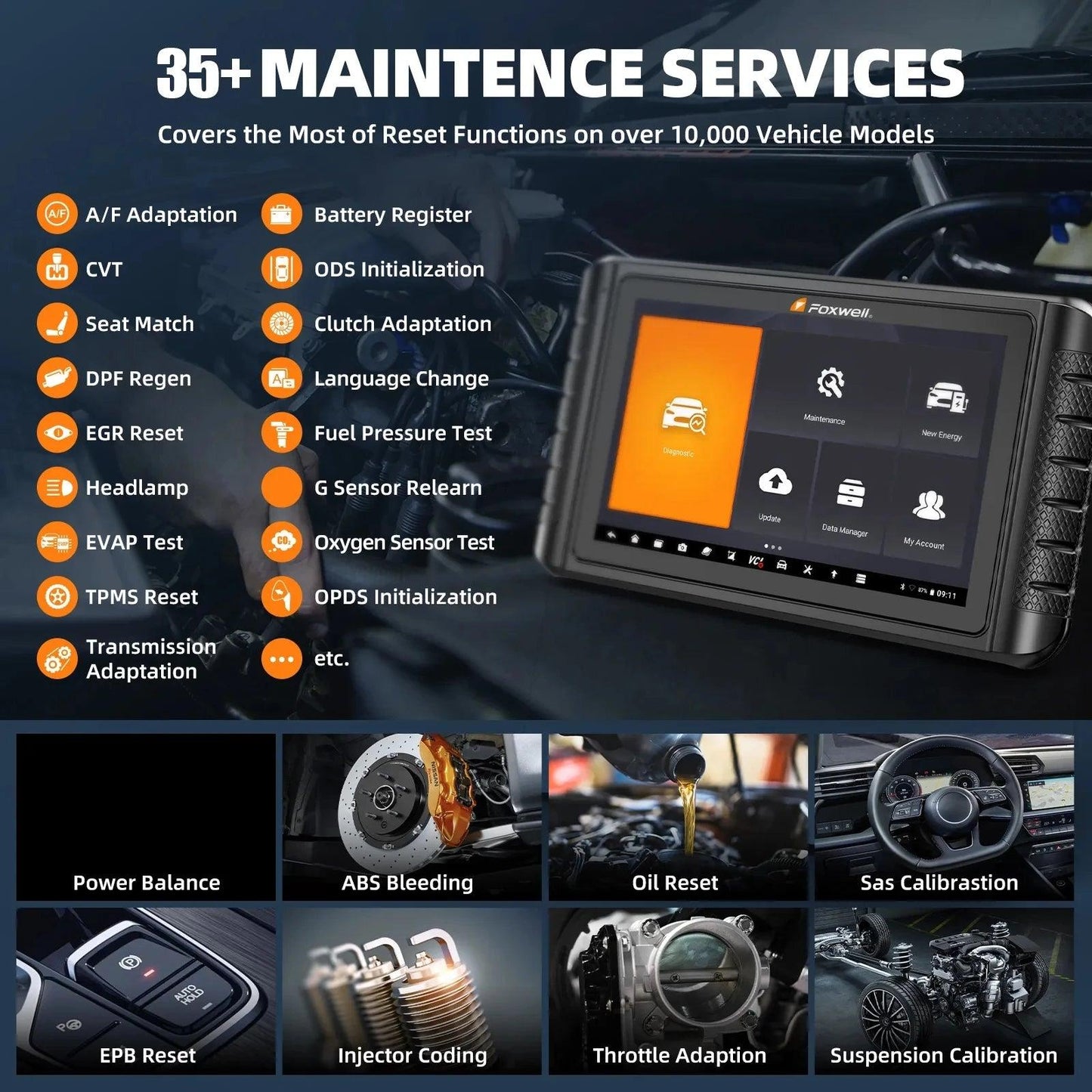 2024 FOXWELL NT1009 OBD2 Bluetooth Car Scanner