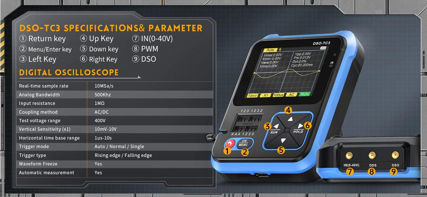 Digital 3 In 1 Oscilloscope DSO-TC3