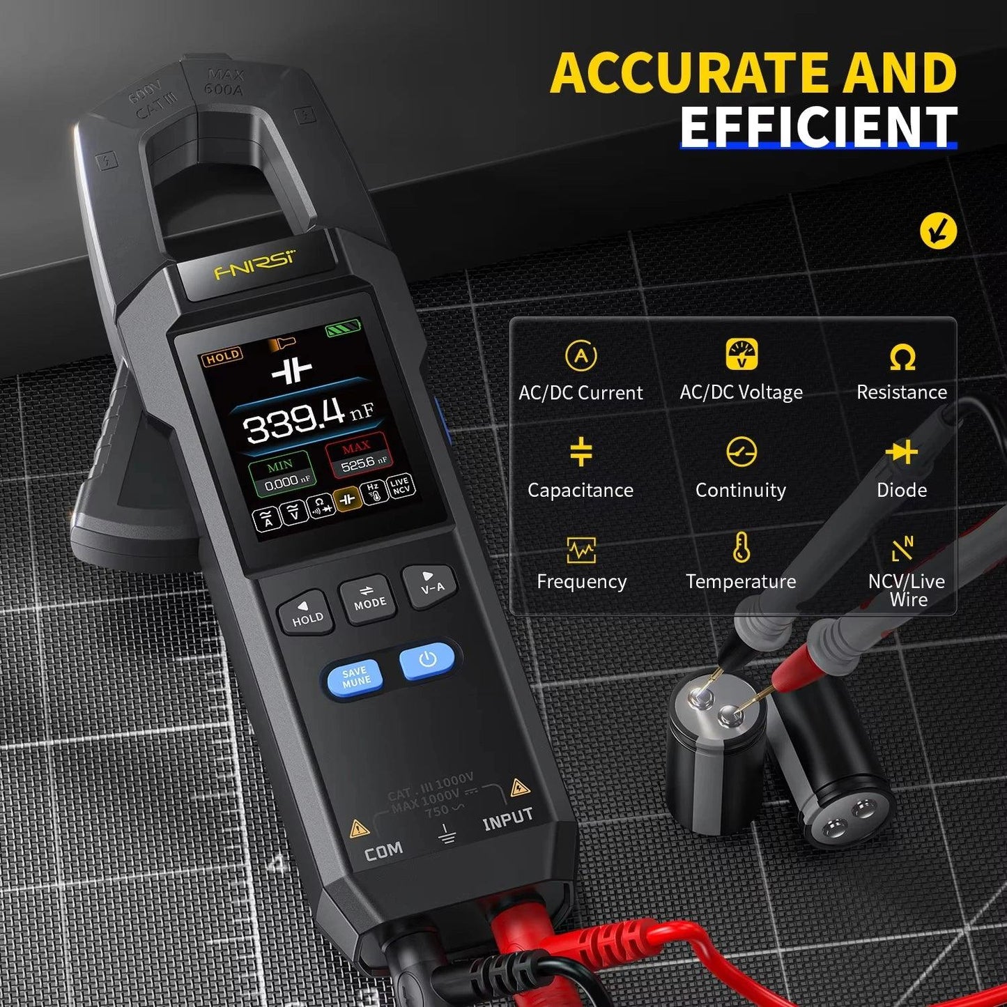 Digital Clamp Meter DC AC Current Multimeter 600A