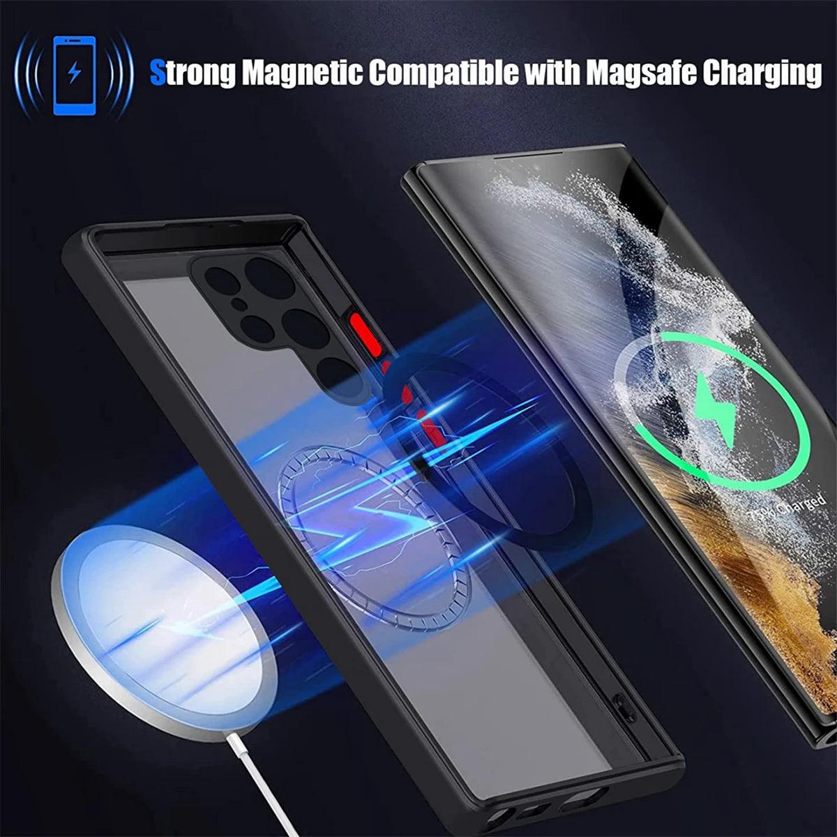 Shockproof Phone Case Magnetic Suction Dropproof Cover Support Wireless Charging For Samsung Galaxy S23 S22 S21 Ultra PLUS S21FE