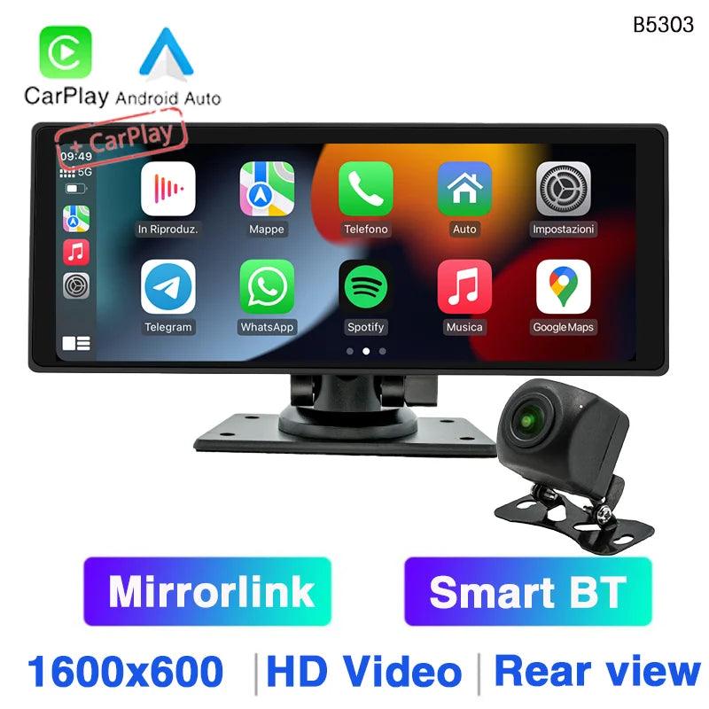 Wireless Rear View Camera System 10.26" Carplay Android Auto