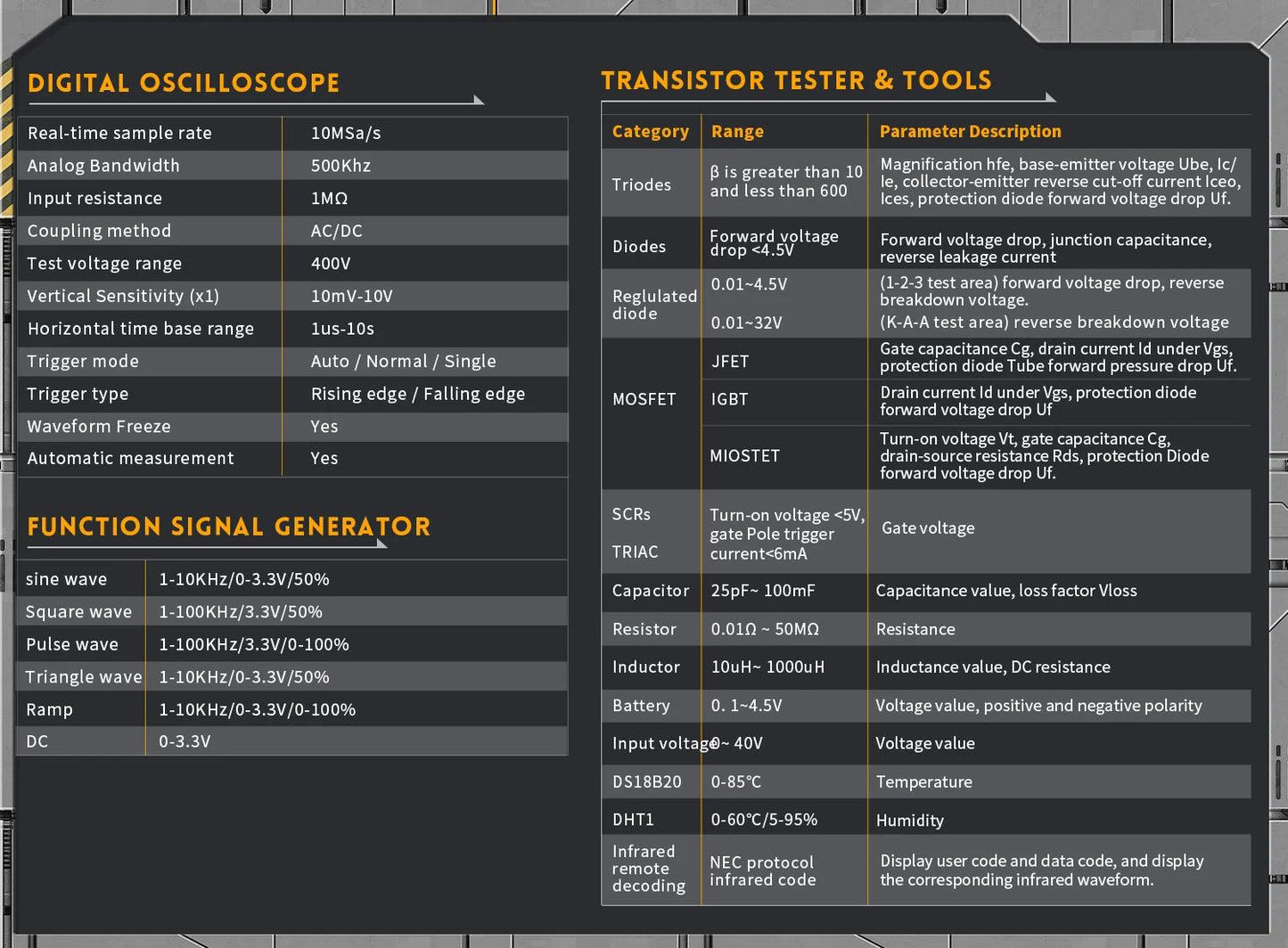 Digital 3 In 1 Oscilloscope DSO-TC3