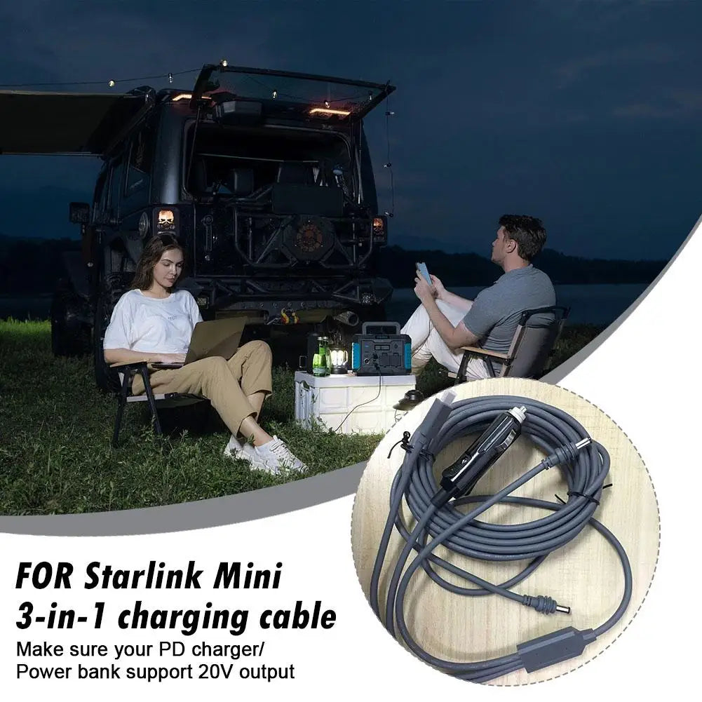 FOR Starlink Mini 3-in-1 To DC Power Cable,Mini Type-c Charging Cable Three-in-one To DC Power