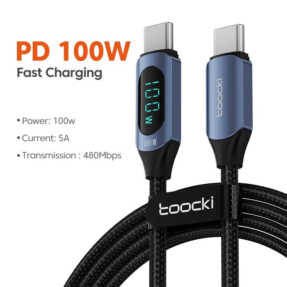 Type C to Type C Cable 100W PD Fast Charging Charger USB C to USB C Display Cable For Xiaomi POCO F3 Realme Macbook iPad