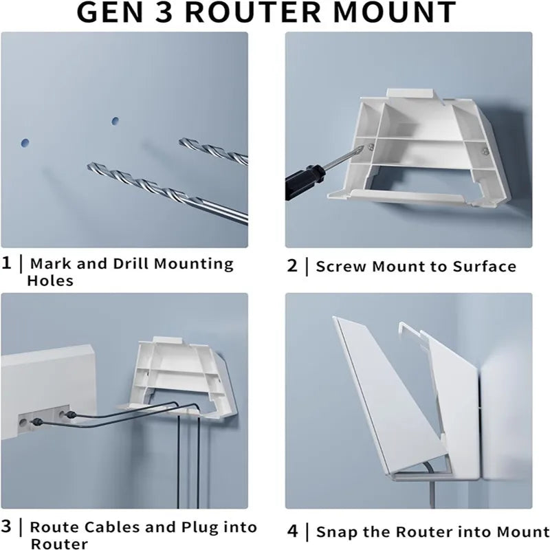 GEN3 ABS Router Bracket | Suitable for Starlink Power Adapter, Signal Bracket, Third Generation Support