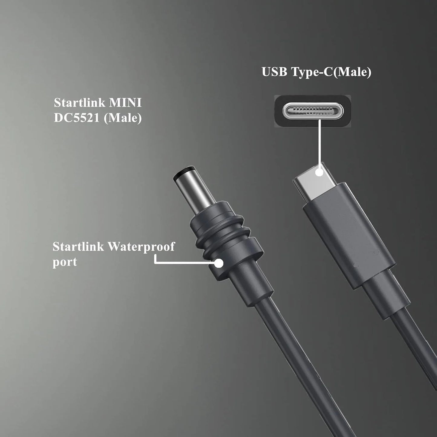 PD 100W Starlink Mini Kabel USB C to DC Power Cable 1M/2M/3M/5M/10M/15M/20M Starlink Mini Waterproof Charging Cable