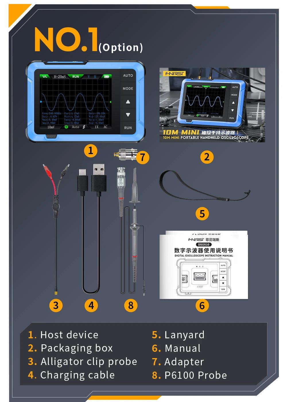 Mini Handheld Digital 2 In 1 Oscilloscope DSO510 DSO153 DSO153