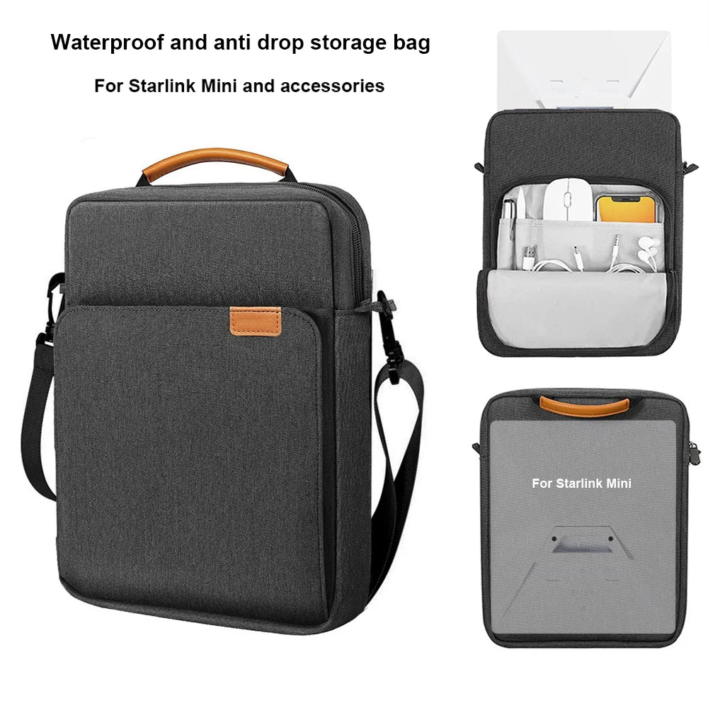 Outdoor travel bag suitable for Starlink Mini and accessory storage bag, waterproof handbag, shoulder bag, crossbody bag