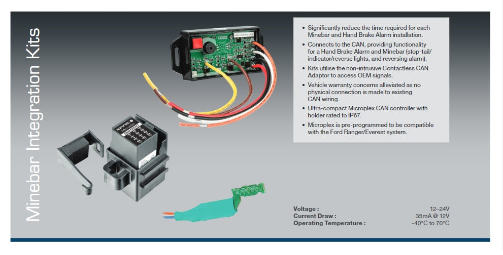 Minebar Integration Kit (With Handbrake Alarm) – Ford Ranger/Everest - PRE ORDER