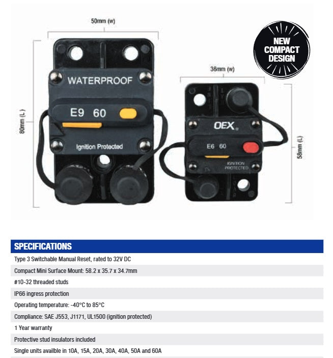 Mini Manual Reset Circuit Breaker